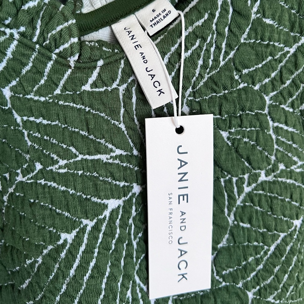 NWT Janie and Jack Green Ruffle Dress Size 6 - Picture 5 of 5